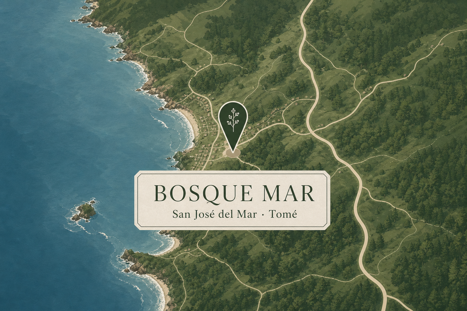 Mapa ilustrado de Bosque Mar en San Jos&eacute; del Mar, Tom&eacute;